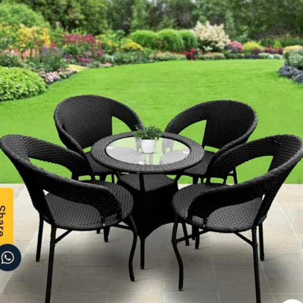 Outdoor coffee set frame iron  Bunai PVC - Rattan - Wicker cushion waterproof