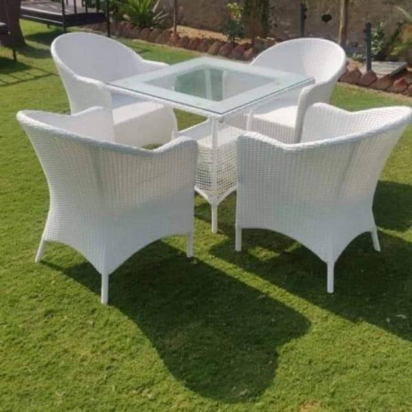 Outdoor restaurant chair  Frame iron bunai PVC - Rattan - Wicker cushion waterproof glass 6 mm